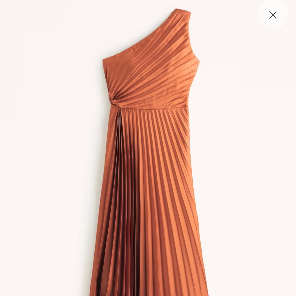 One-Shoulder Pleated Maxi Dress